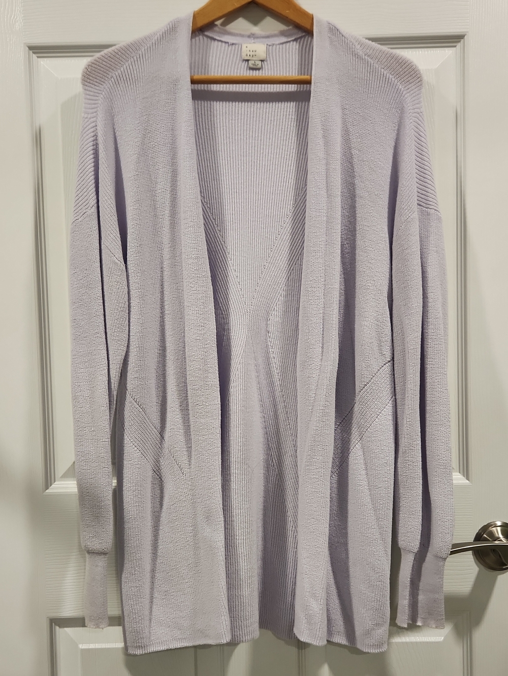 a new day Lavender Open-Front Knit Cardigan